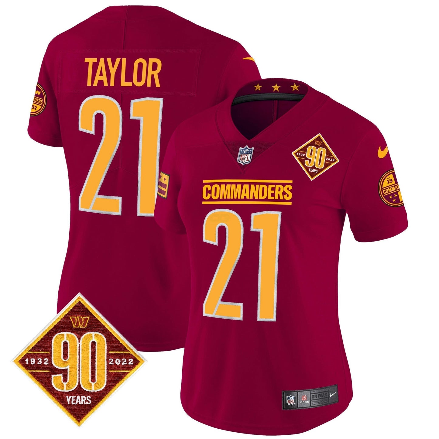 Camisa NFL Women’s Washington 90th Anniversary Patch Vapor Jersey