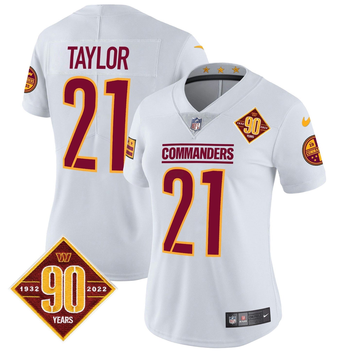 Camisa NFL Women’s Washington 90th Anniversary Patch Vapor Jersey
