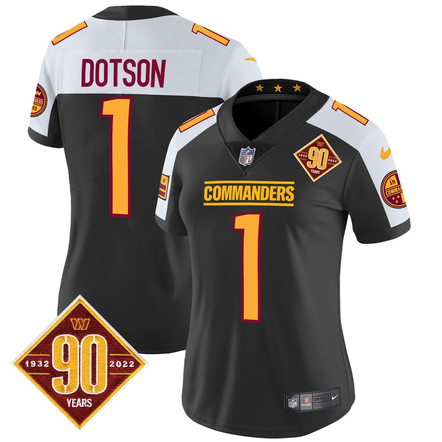 Camisa NFL Women’s Washington 90th Anniversary Patch Vapor Jersey