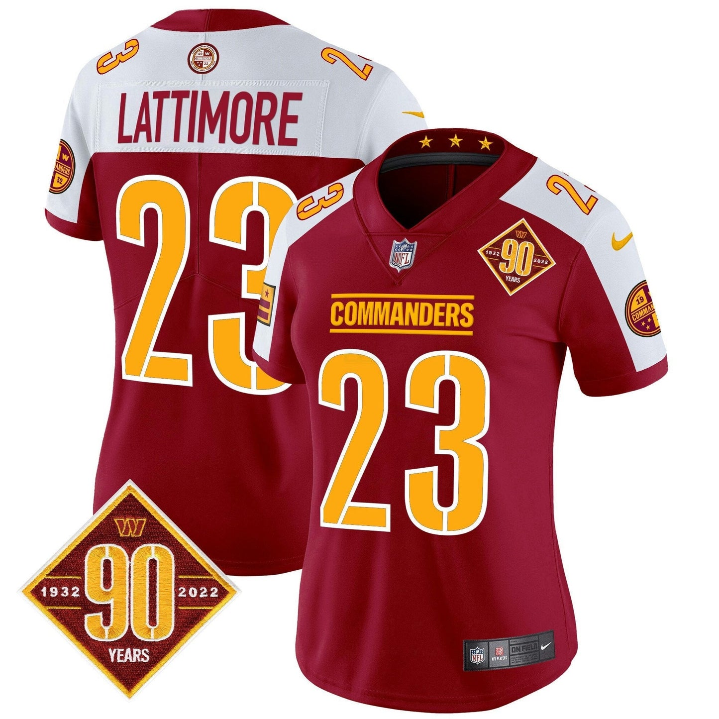 Camisa NFL Women’s Washington 90th Anniversary Patch Vapor Limited Jersey