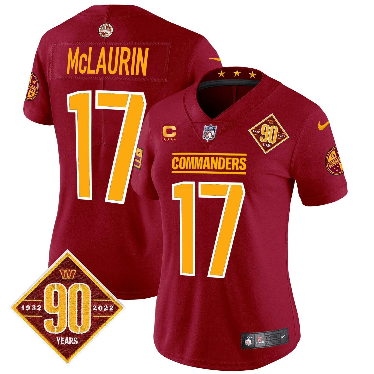 Camisa NFL Women’s Washington 90th Anniversary Patch Vapor Limited Jersey