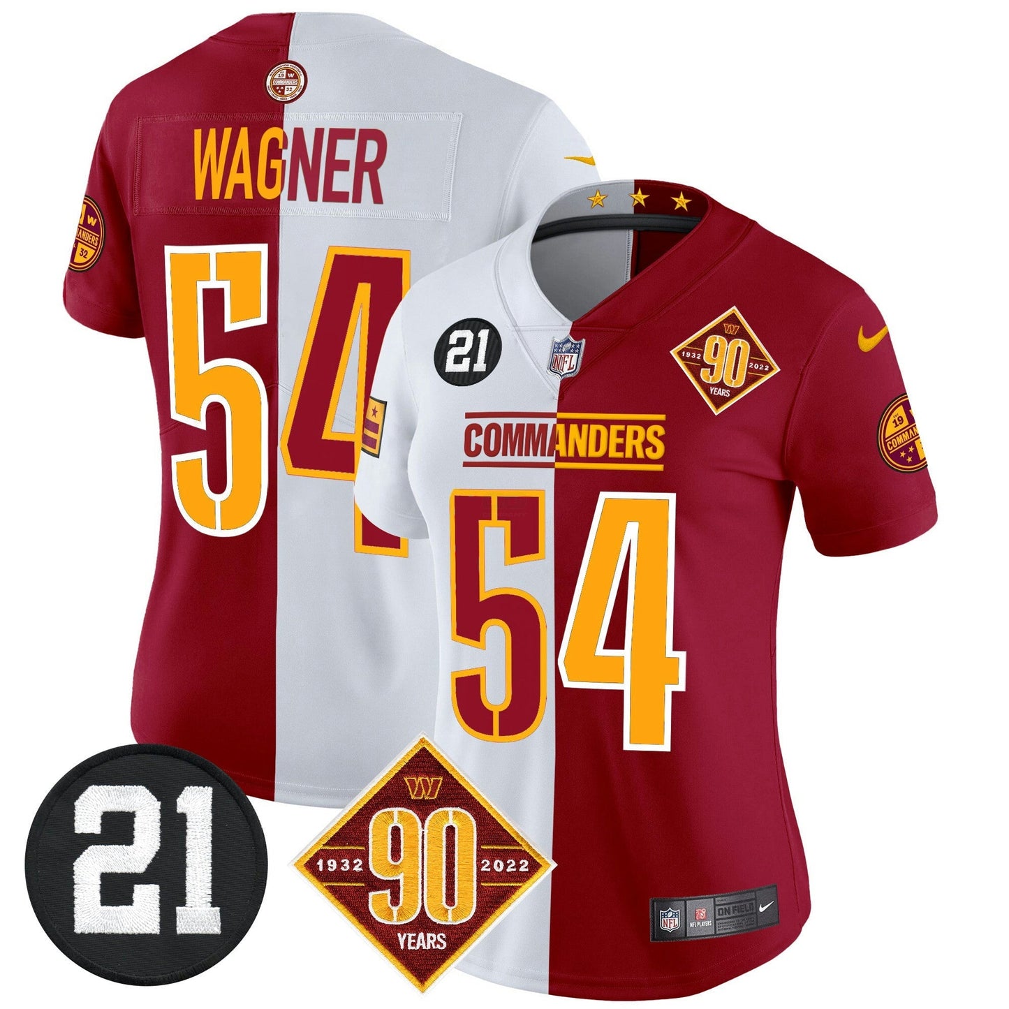 Camisa NFL Women’s Washington 90th & Sean Taylor Patch Vapor Limited Jersey