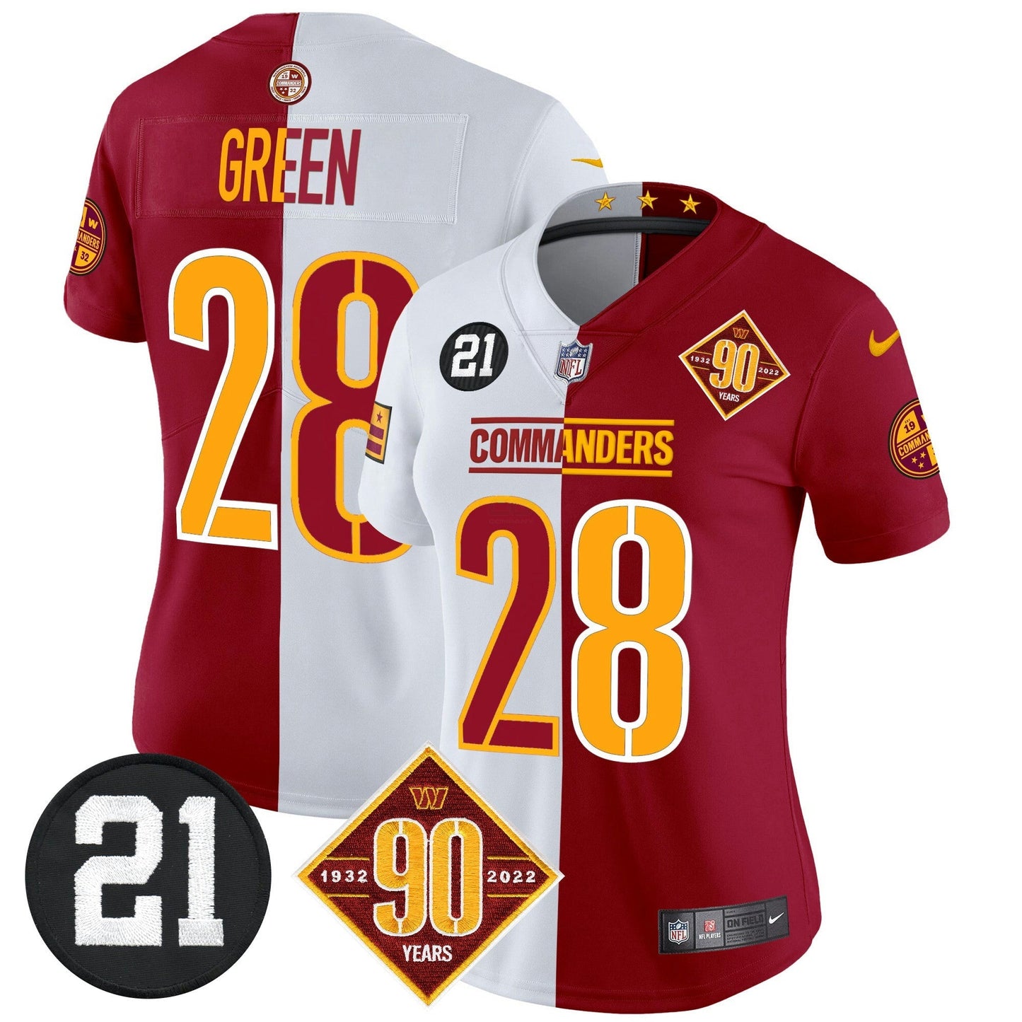 Camisa NFL Women’s Washington 90th & Sean Taylor Patch Vapor Limited Jersey