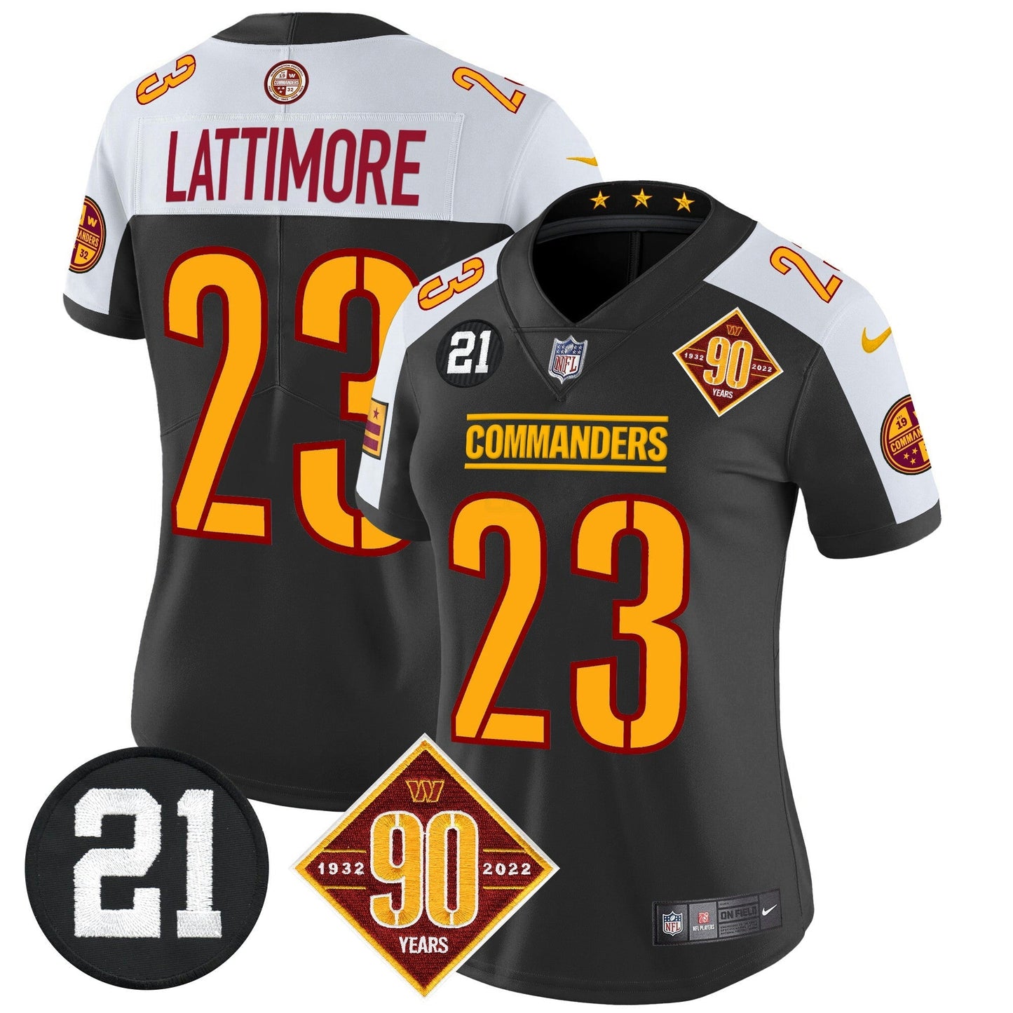 Camisa NFL Women’s Washington 90th & Sean Taylor Patch Vapor Limited Jersey