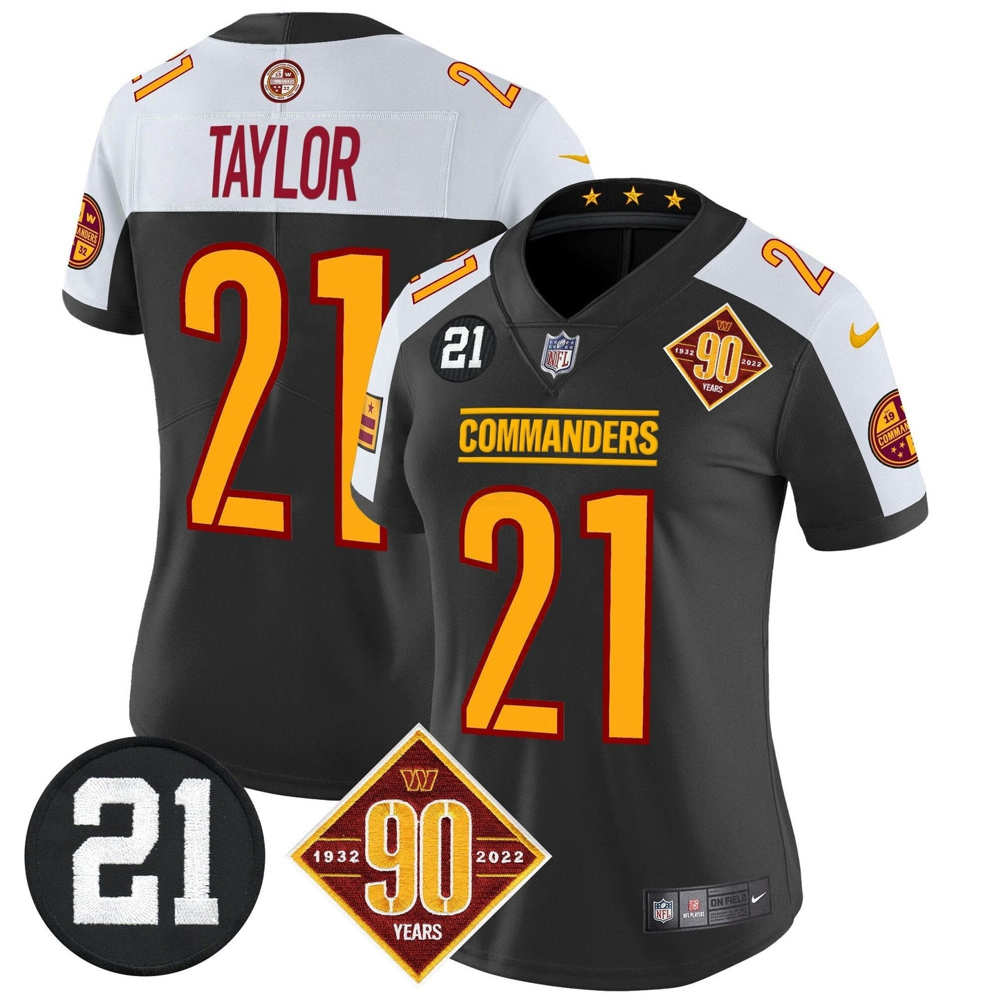 Camisa NFL Women’s Washington 90th & Sean Taylor Patch Vapor Limited Jersey