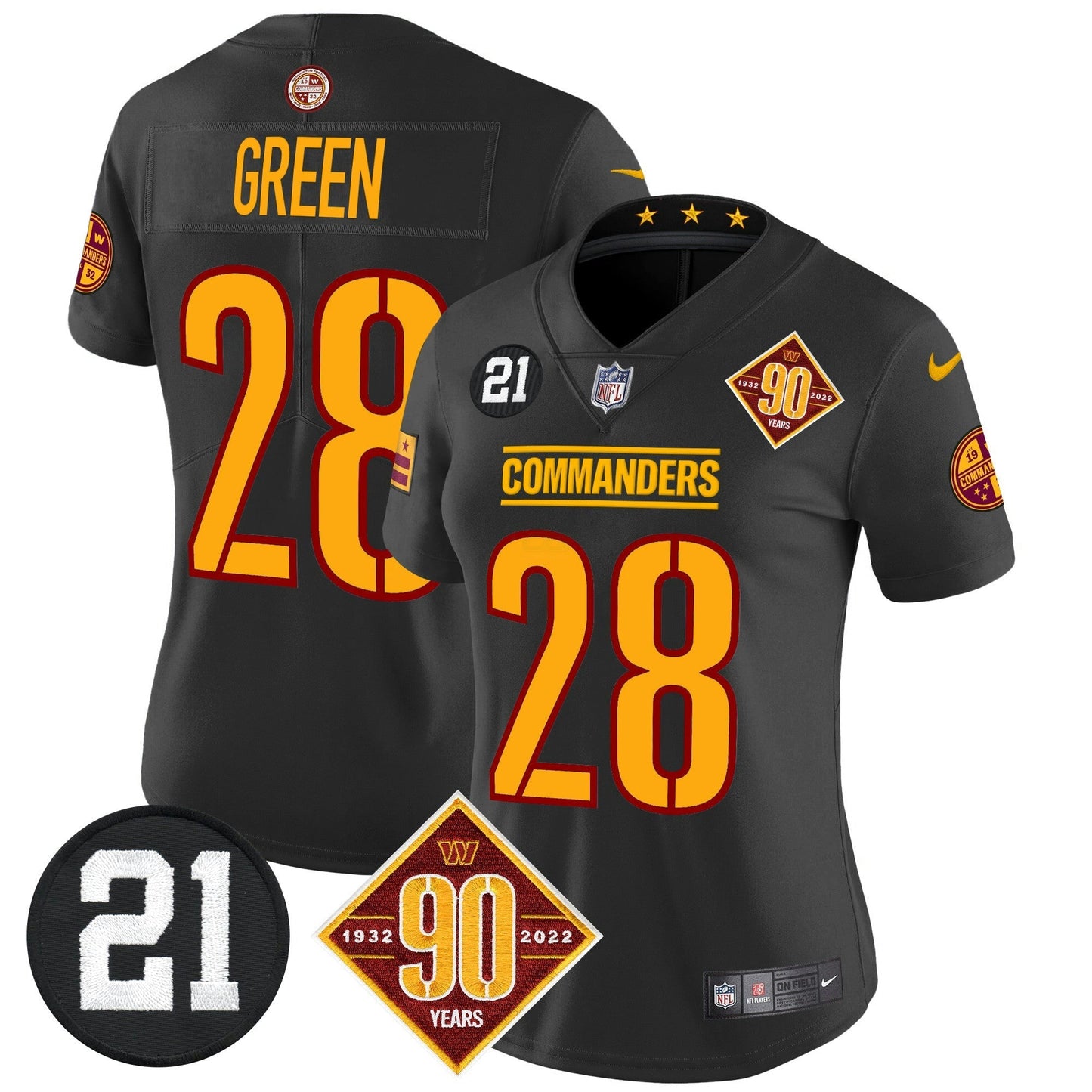 Camisa NFL Women’s Washington 90th & Sean Taylor Patch Vapor Limited Jersey