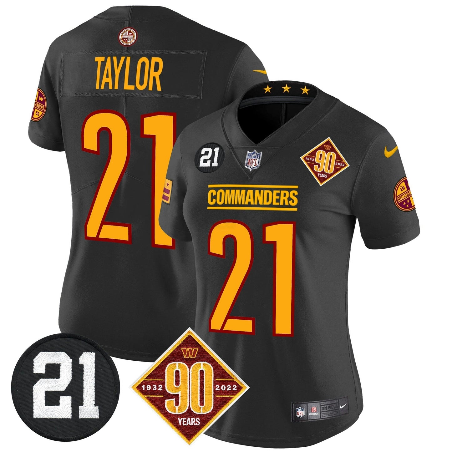 Camisa NFL Women’s Washington 90th & Sean Taylor Patch Vapor Limited Jersey