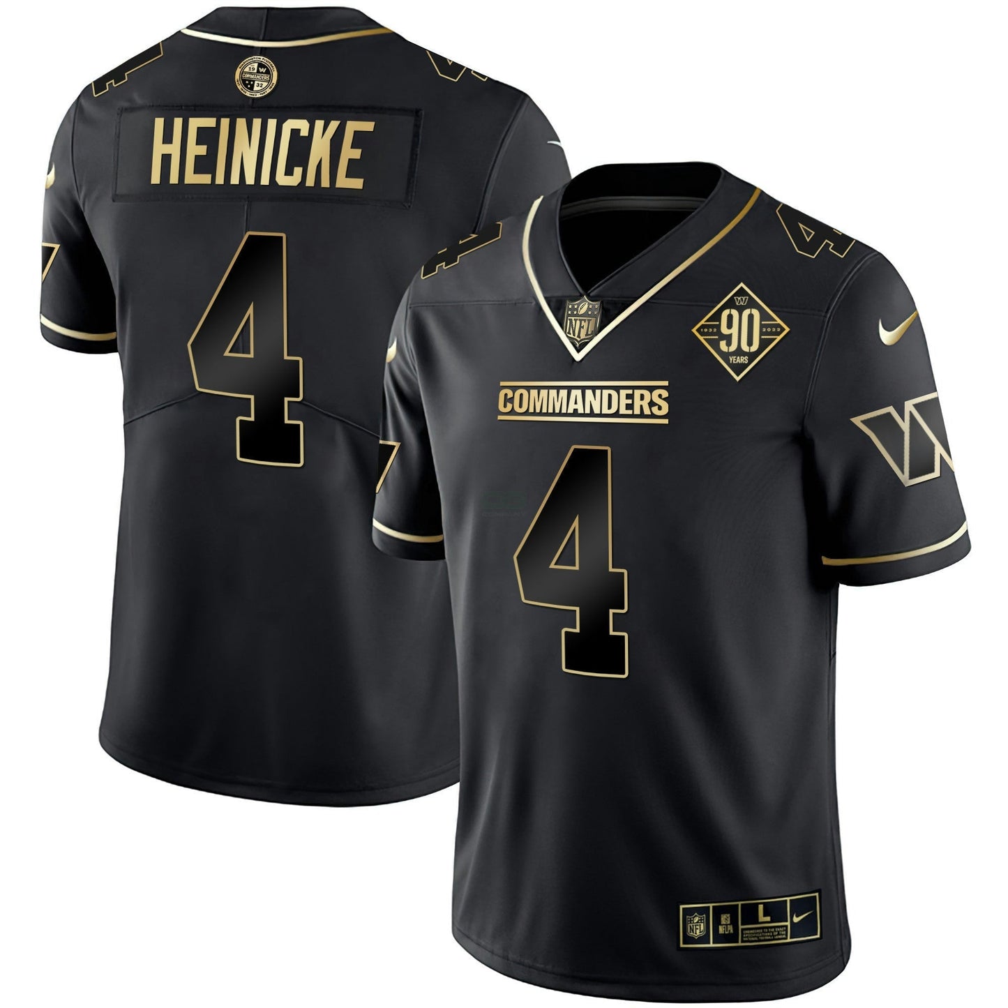 Camisa NFL Women’s Washington Branca Dourada & Preta Dourada Vapor Limited Jersey
