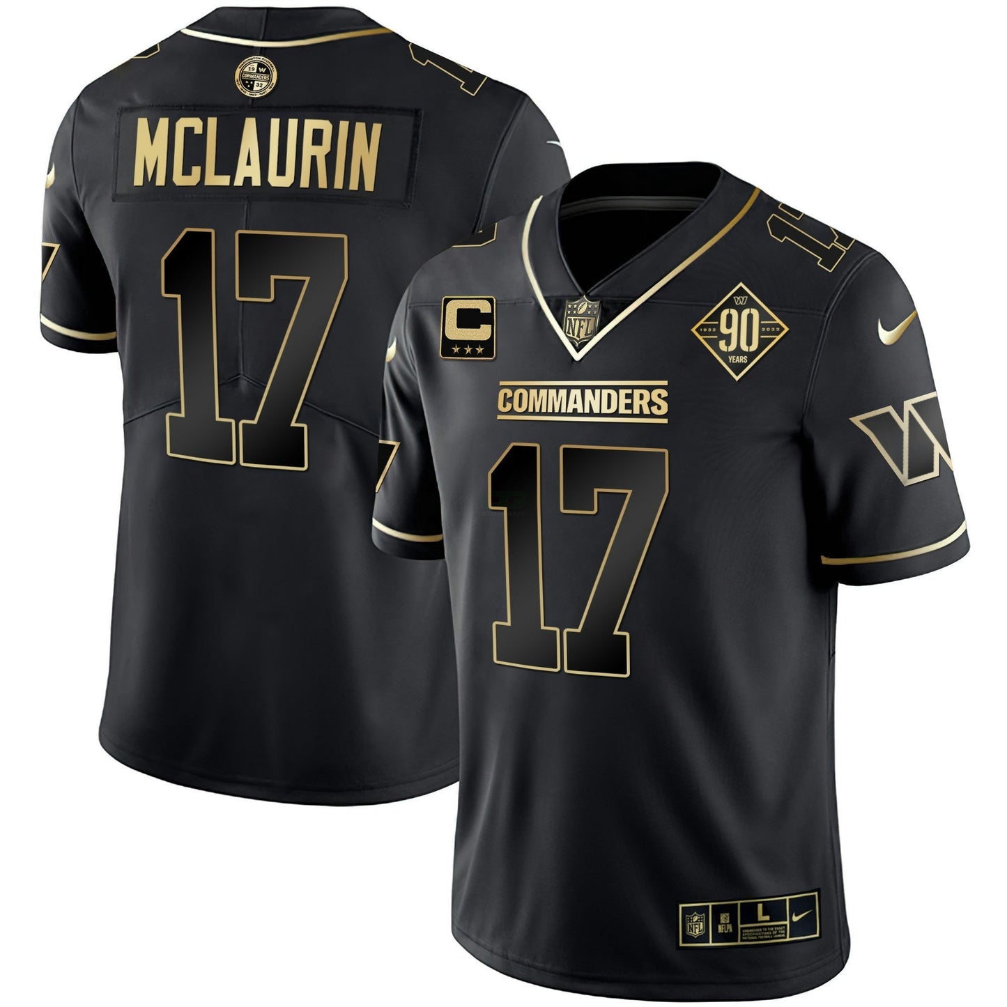 Camisa NFL Women’s Washington Branca Dourada & Preta Dourada Vapor Limited Jersey