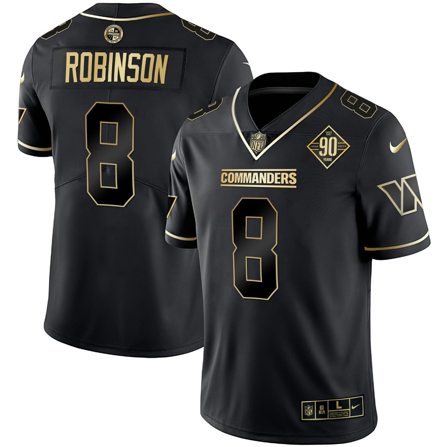 Camisa NFL Women’s Washington Branca Dourada & Preta Dourada Vapor Limited Jersey