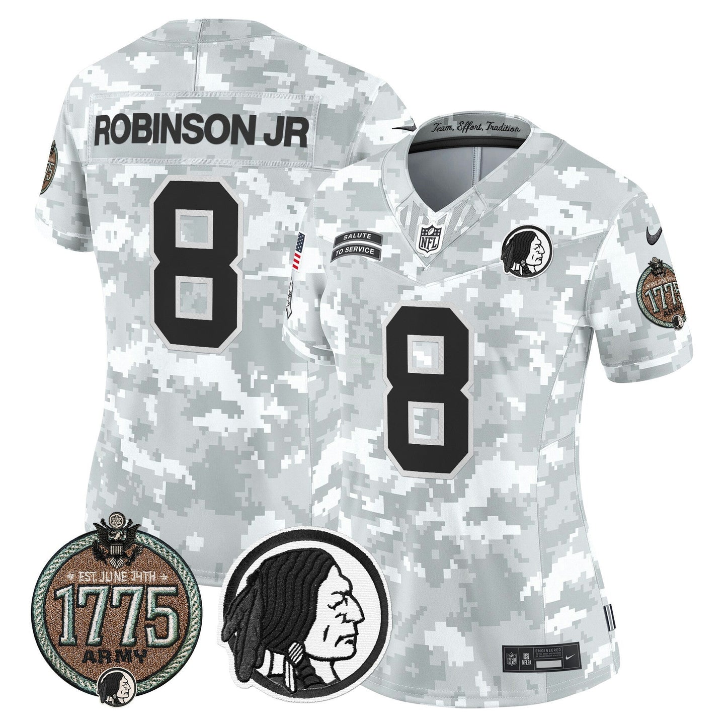 Camisa NFL Washington Commanders Women’s Washington Redskins 2024 Salute to Service Establishment Year Patch Vapor Limited Jersey