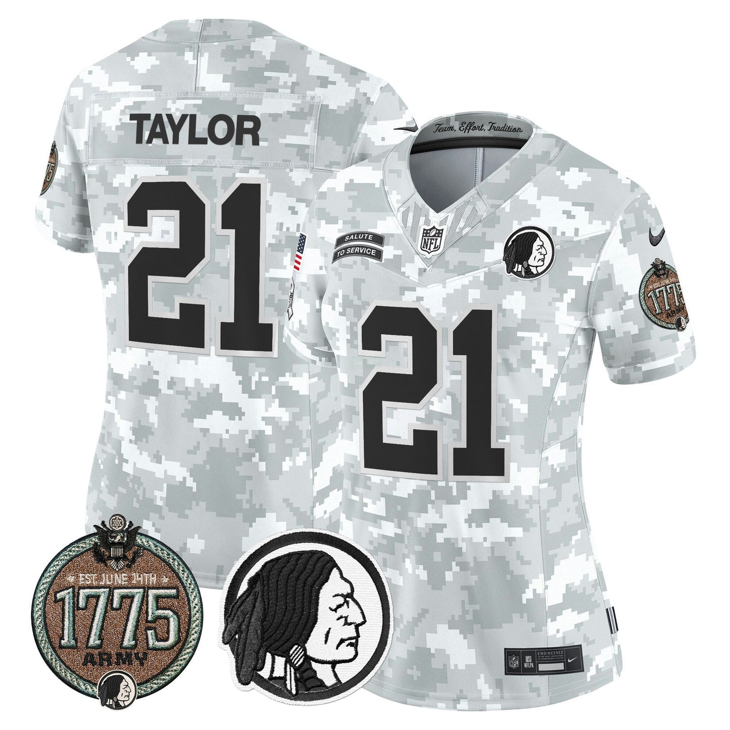 Camisa NFL Washington Commanders Women’s Washington Redskins 2024 Salute to Service Establishment Year Patch Vapor Limited Jersey