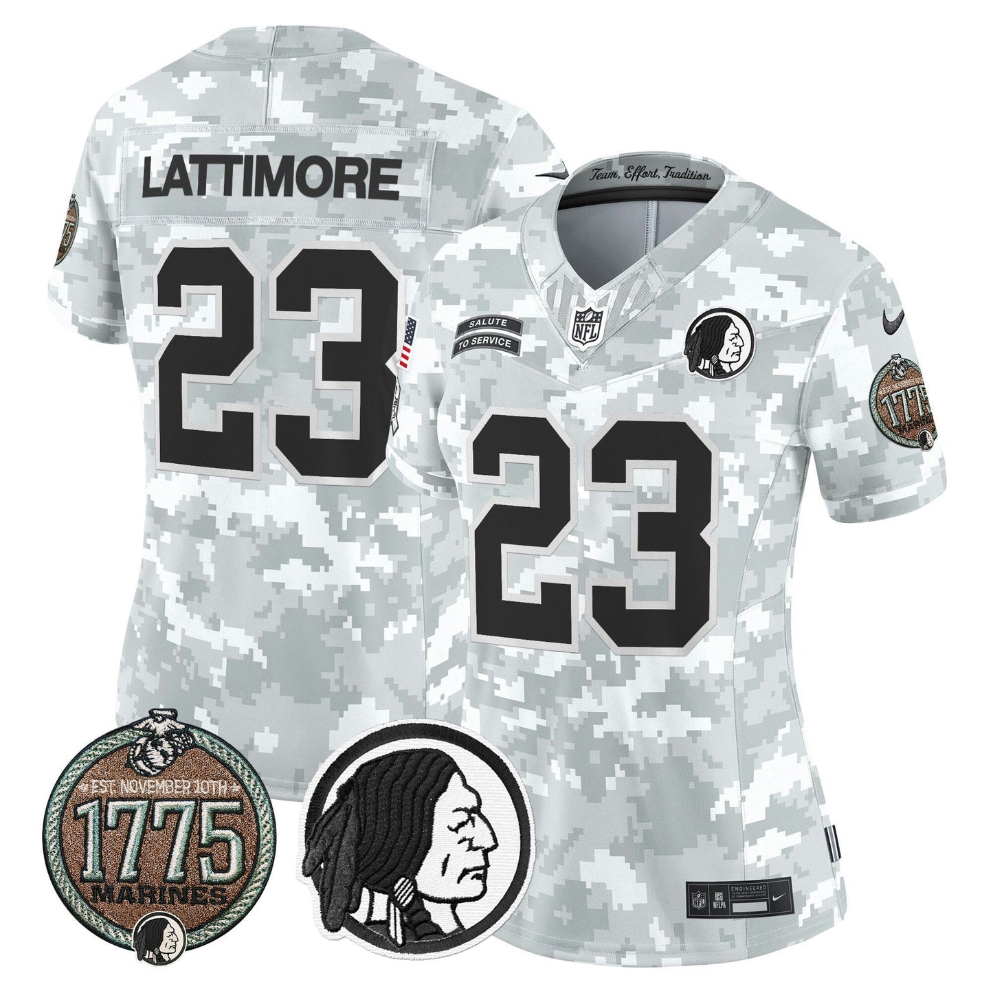 Camisa NFL Washington Commanders Women’s Washington Redskins 2024 Salute to Service Establishment Year Patch Vapor Limited Jersey