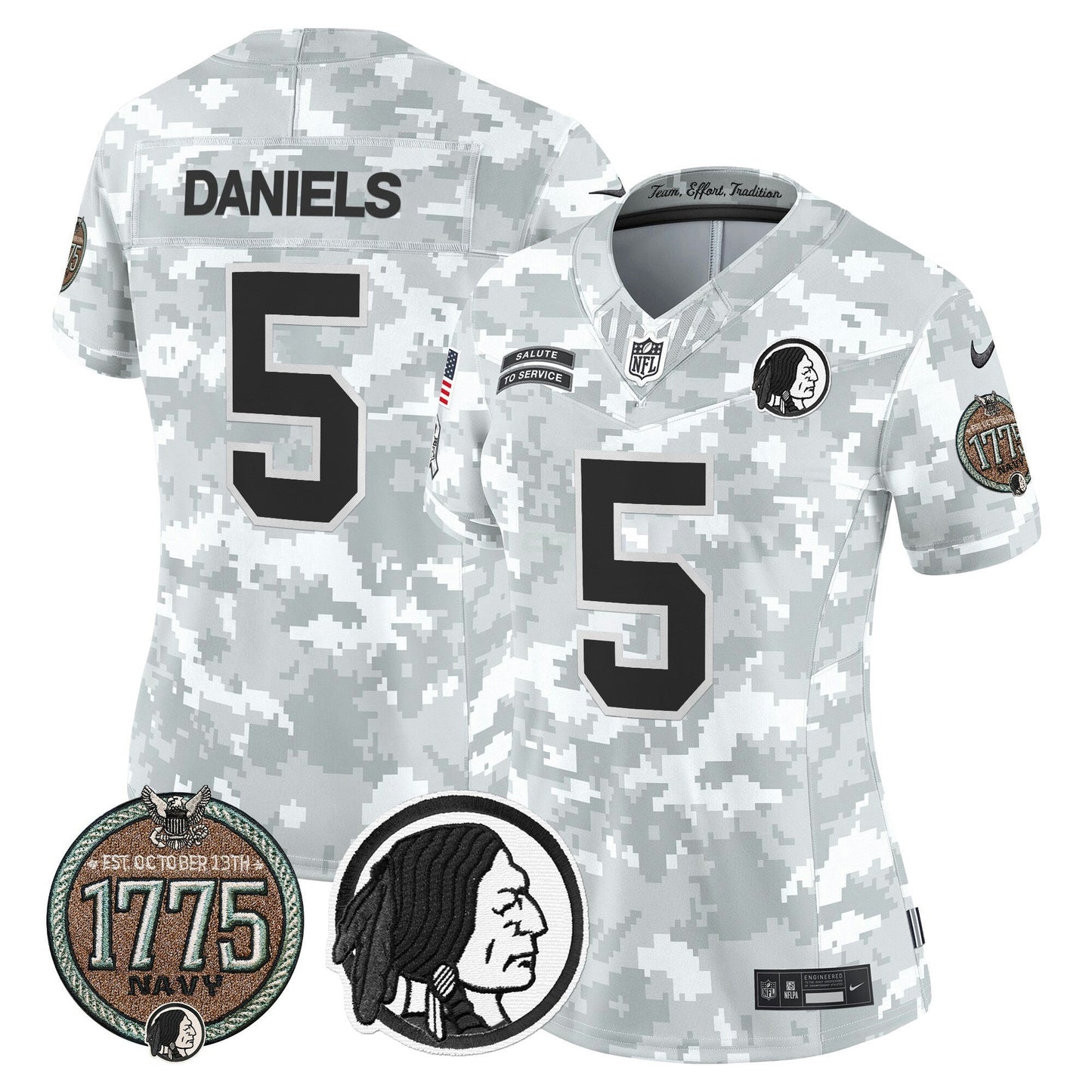 Camisa NFL Washington Commanders Women’s Washington Redskins 2024 Salute to Service Establishment Year Patch Vapor Limited Jersey