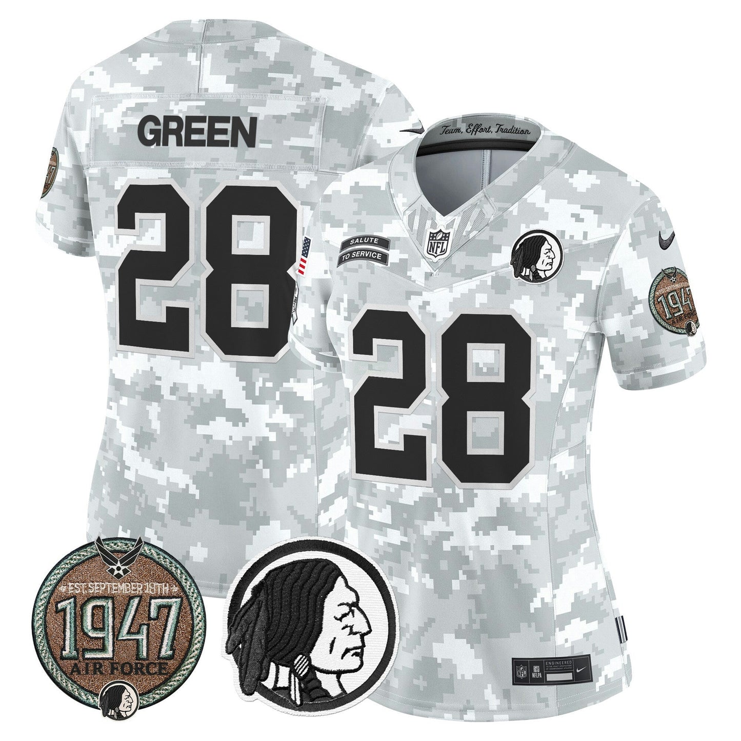 Camisa NFL Washington Commanders Women’s Washington Redskins 2024 Salute to Service Establishment Year Patch Vapor Limited Jersey