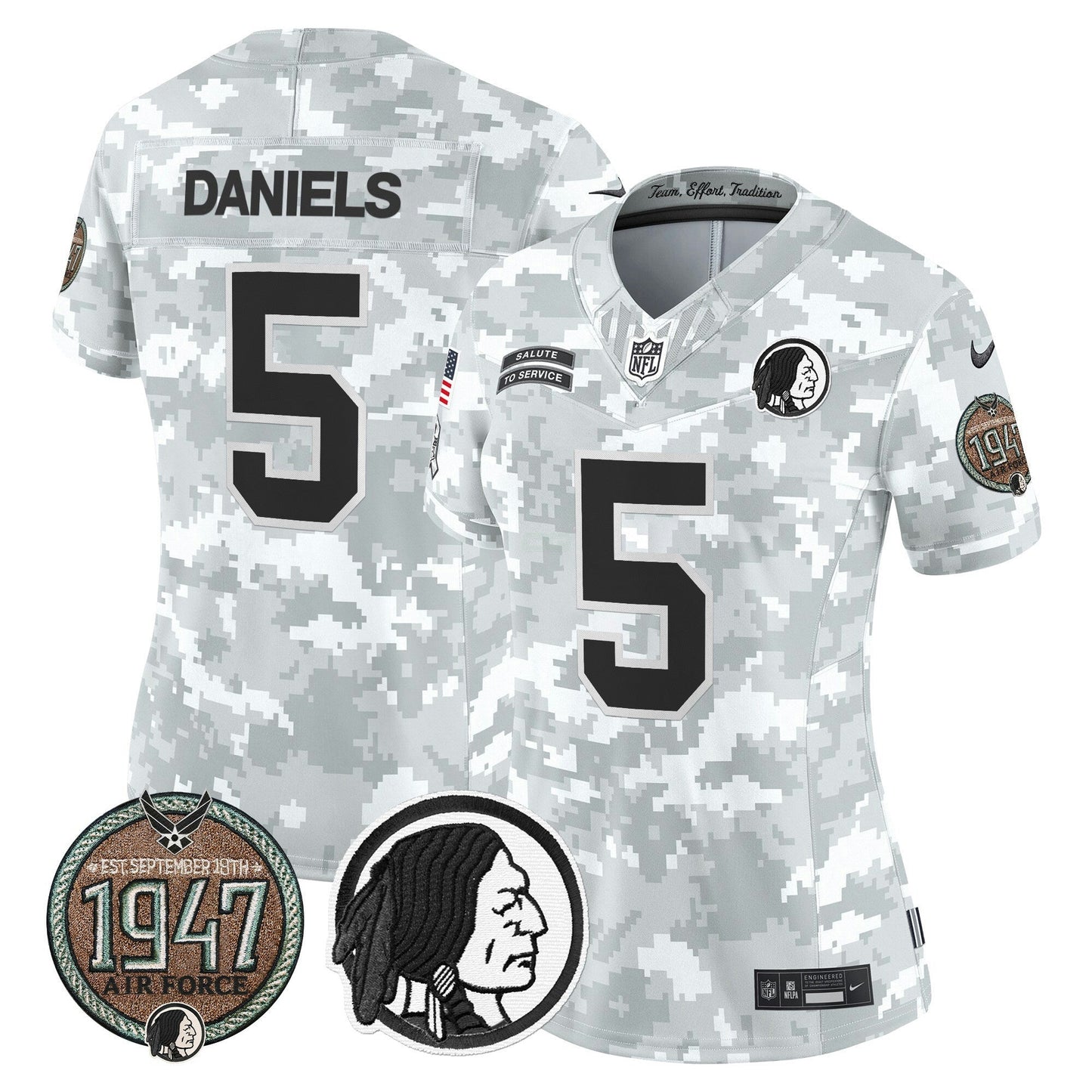 Camisa NFL Washington Commanders Women’s Washington Redskins 2024 Salute to Service Establishment Year Patch Vapor Limited Jersey