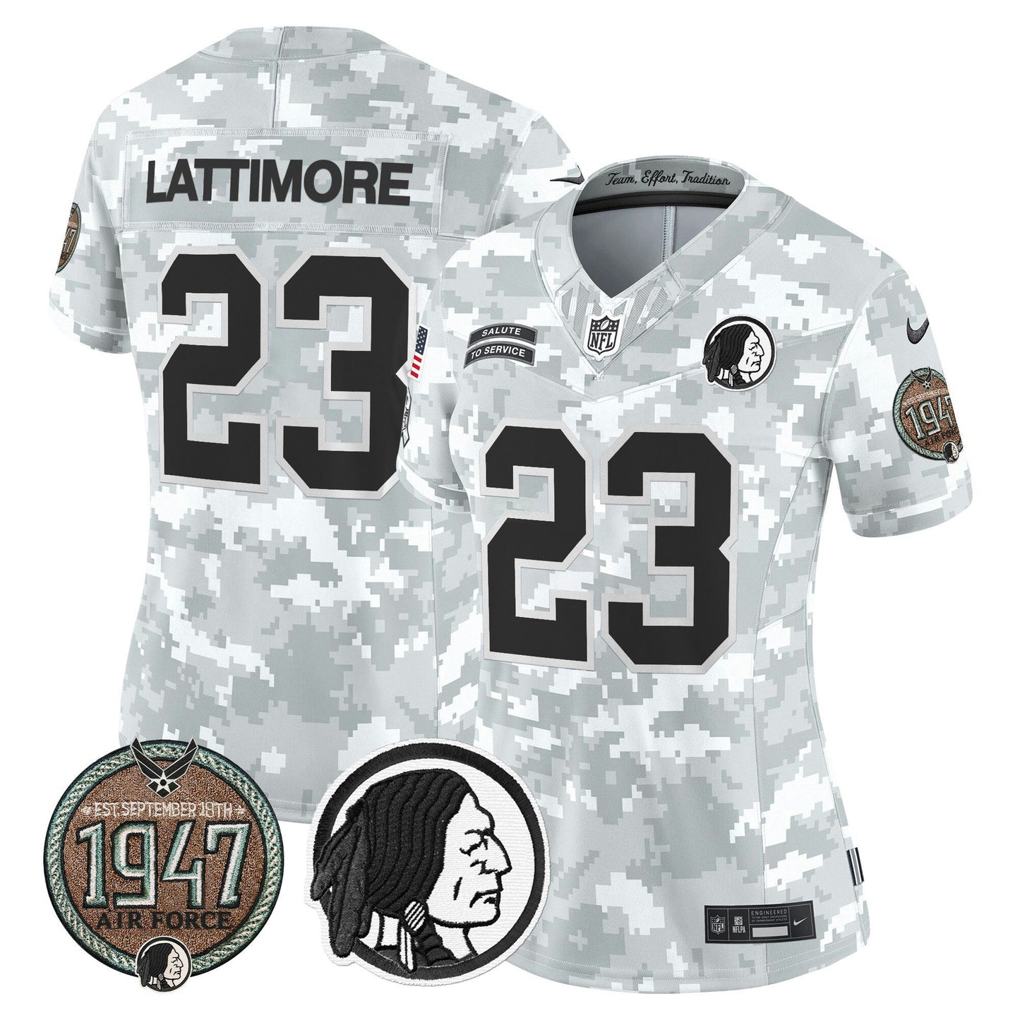 Camisa NFL Washington Commanders Women’s Washington Redskins 2024 Salute to Service Establishment Year Patch Vapor Limited Jersey