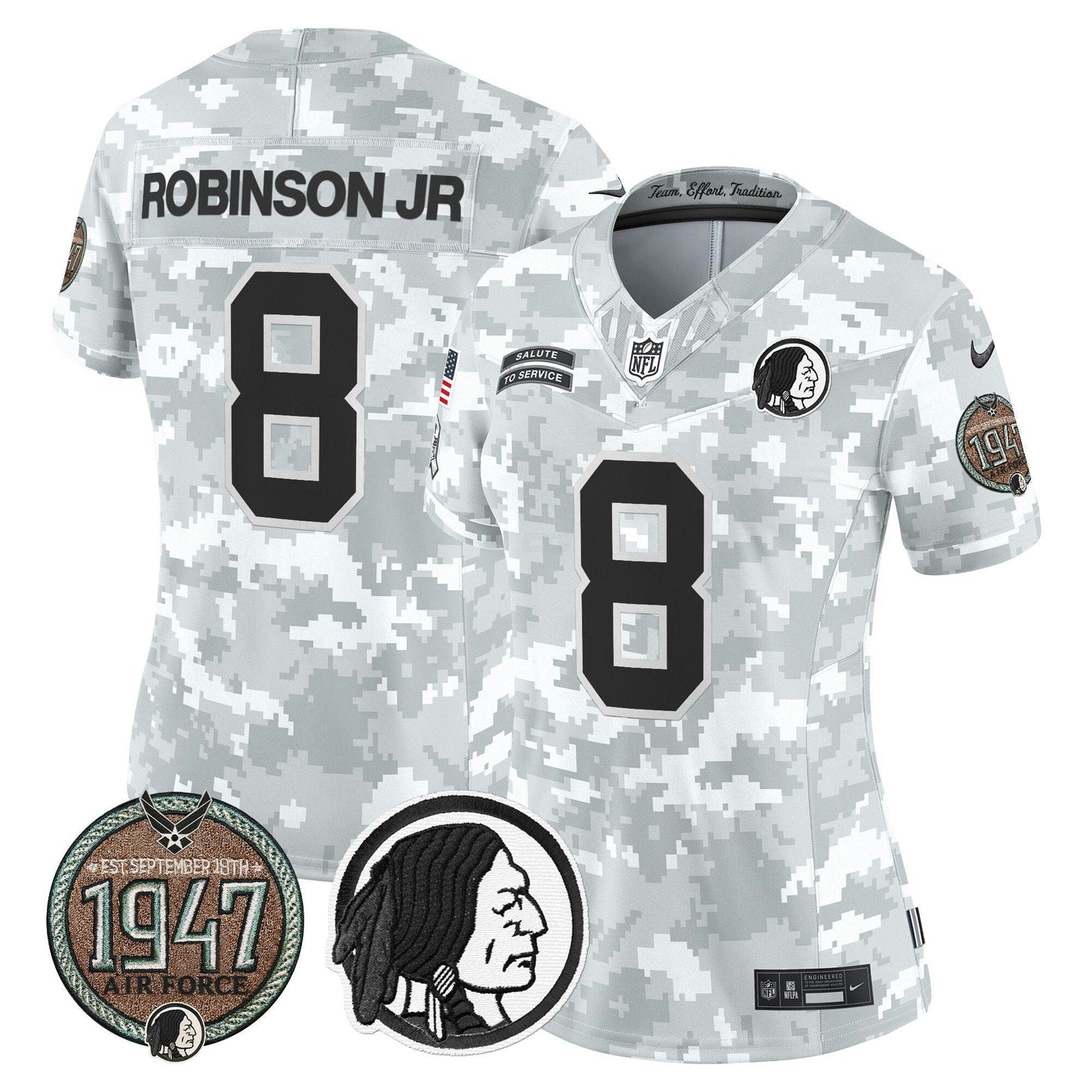 Camisa NFL Washington Commanders Women’s Washington Redskins 2024 Salute to Service Establishment Year Patch Vapor Limited Jersey