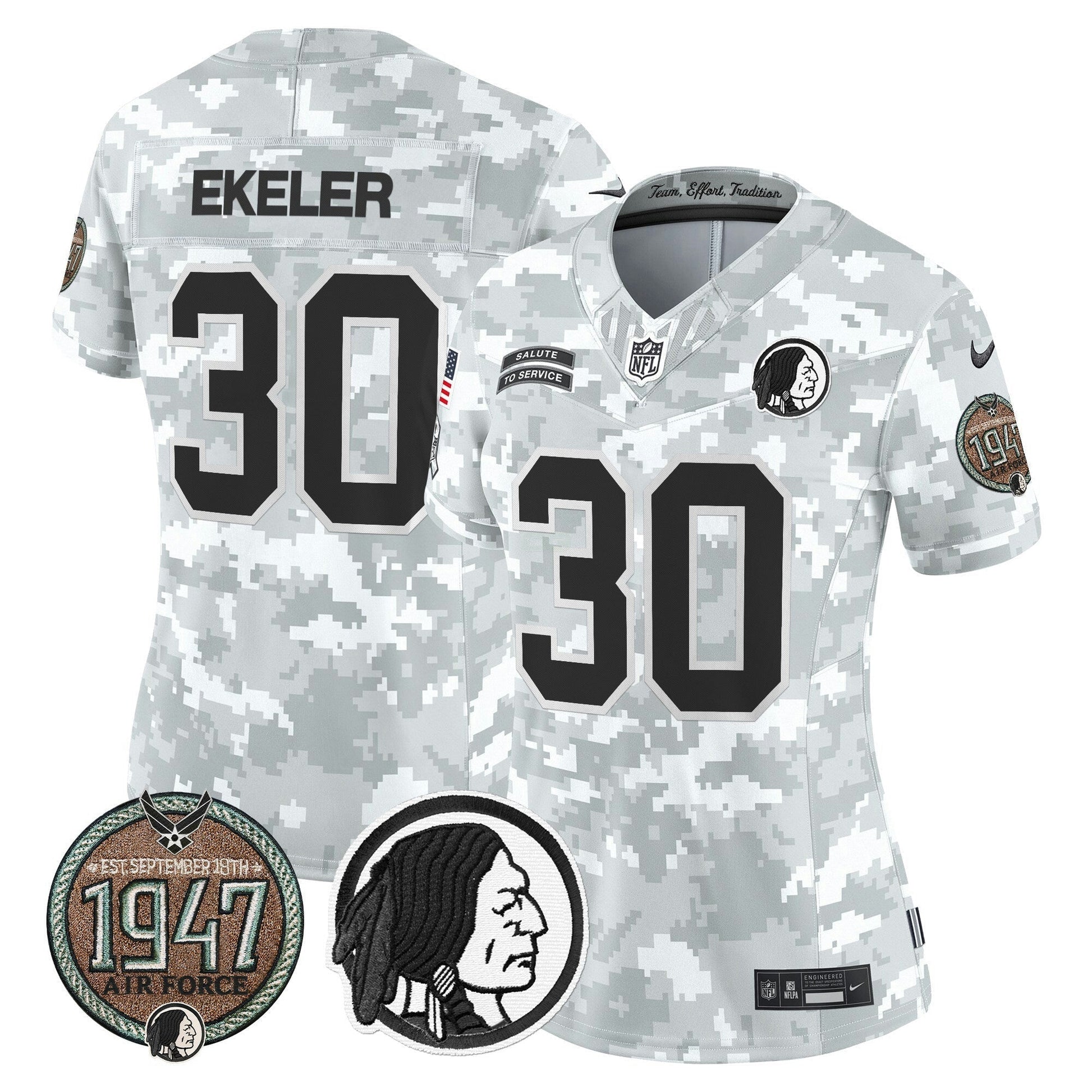 Camisa NFL Washington Commanders Women’s Washington Redskins 2024 Salute to Service Establishment Year Patch Vapor Limited Jersey