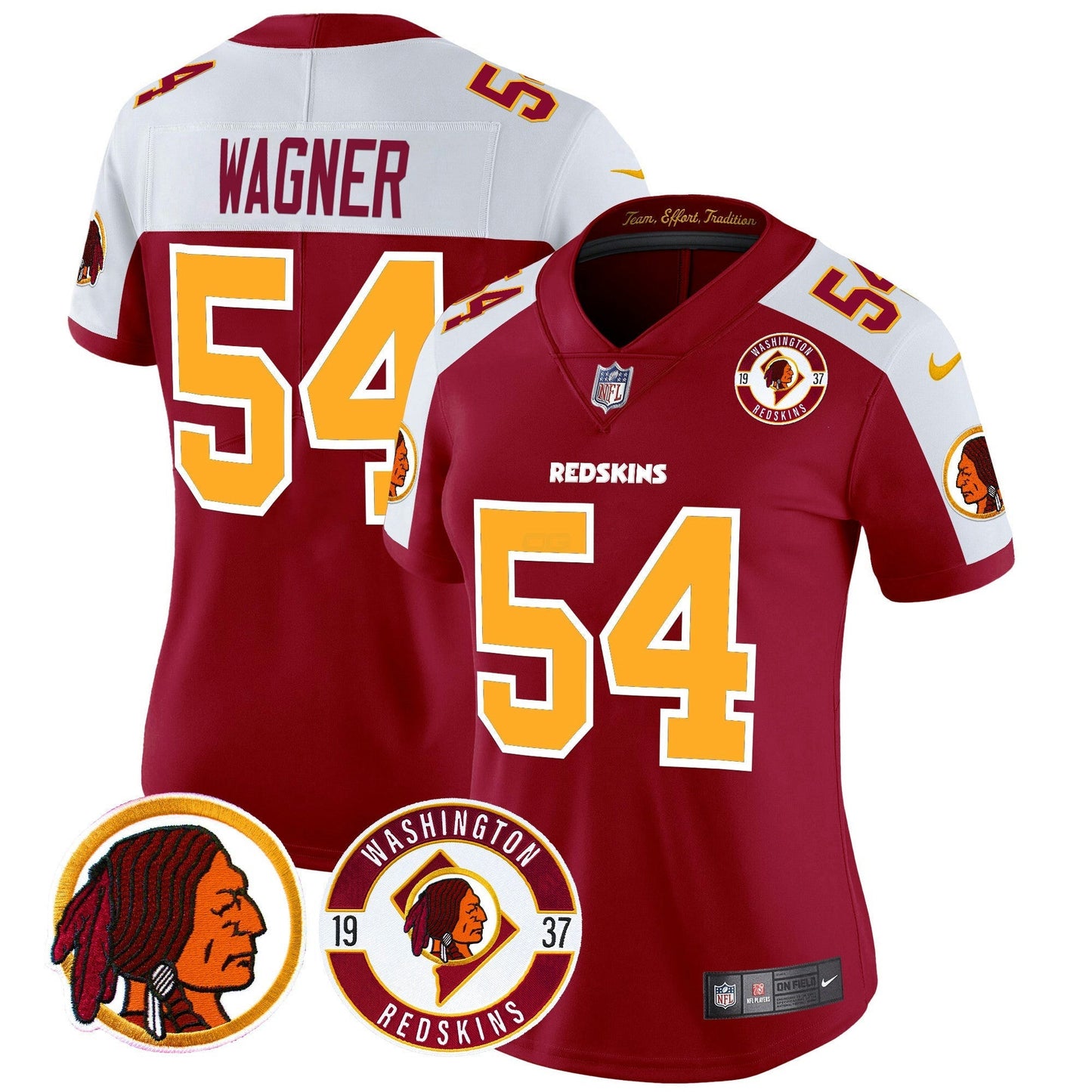 Camisa NFL Washington Commanders Women’s Washington Redskins 2024 Vapor Limited Jersey – Est. 1937 Patch