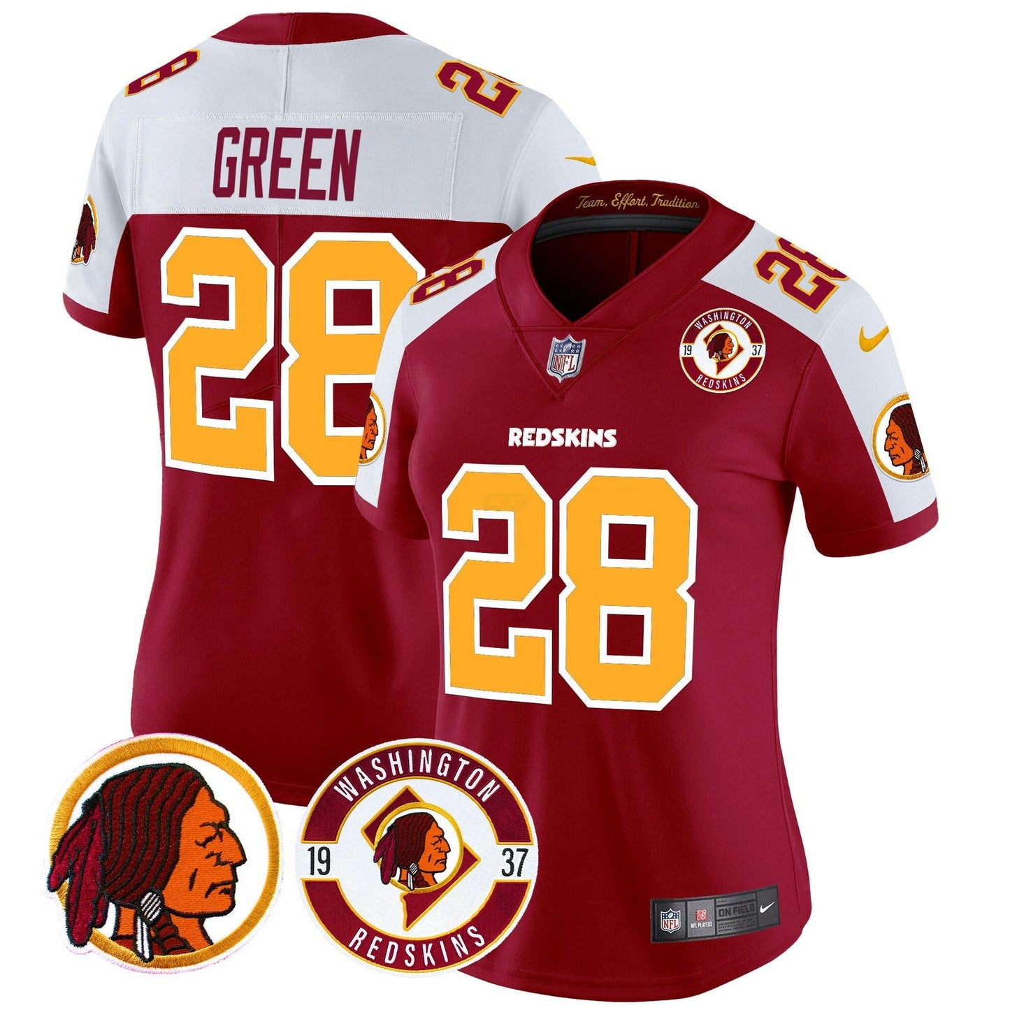 Camisa NFL Washington Commanders Women’s Washington Redskins 2024 Vapor Limited Jersey – Est. 1937 Patch