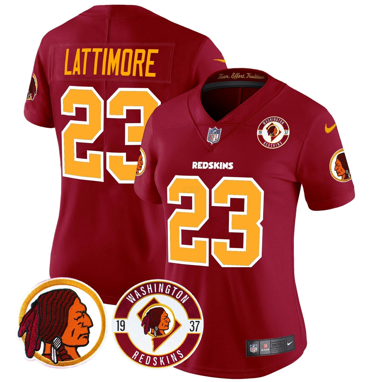 Camisa NFL Washington Commanders Women’s Washington Redskins 2024 Vapor Limited Jersey – Est. 1937 Patch