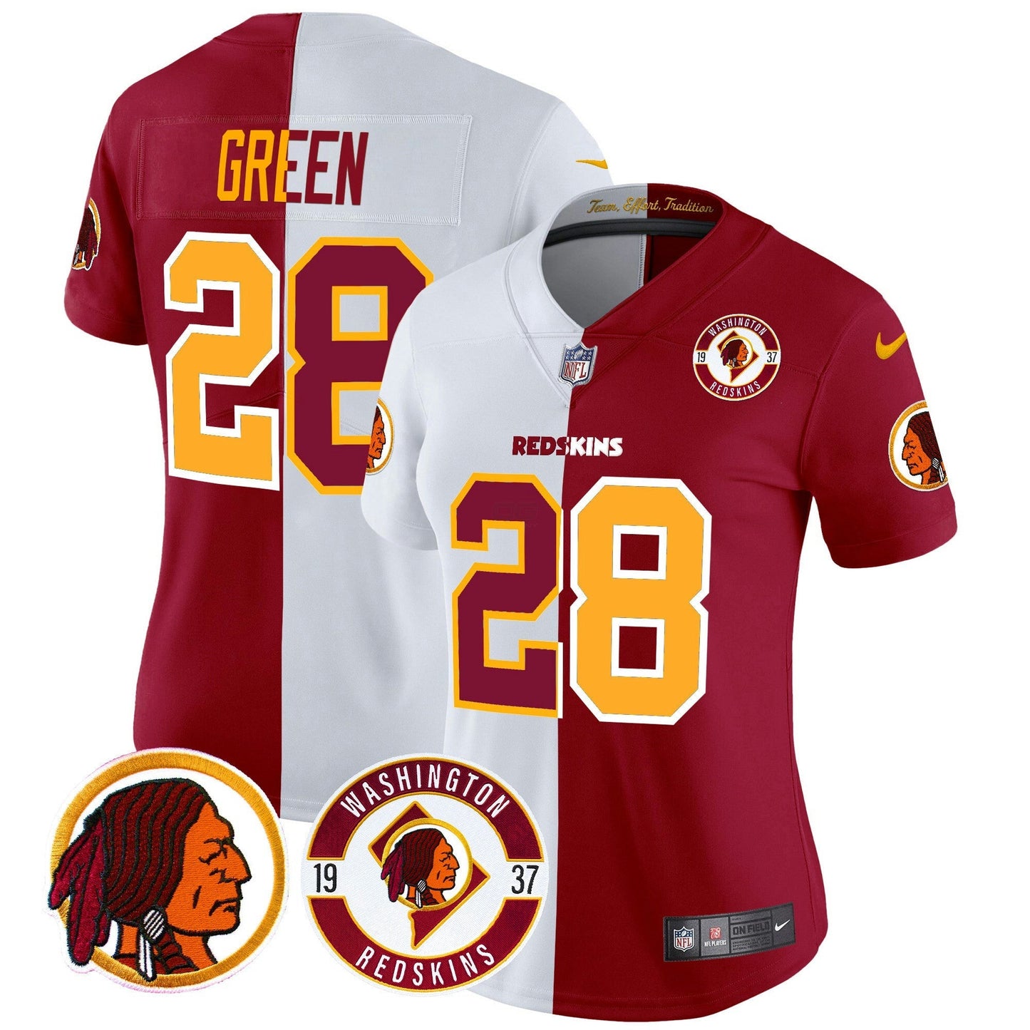Camisa NFL Washington Commanders Women’s Washington Redskins 2024 Vapor Limited Jersey – Est. 1937 Patch