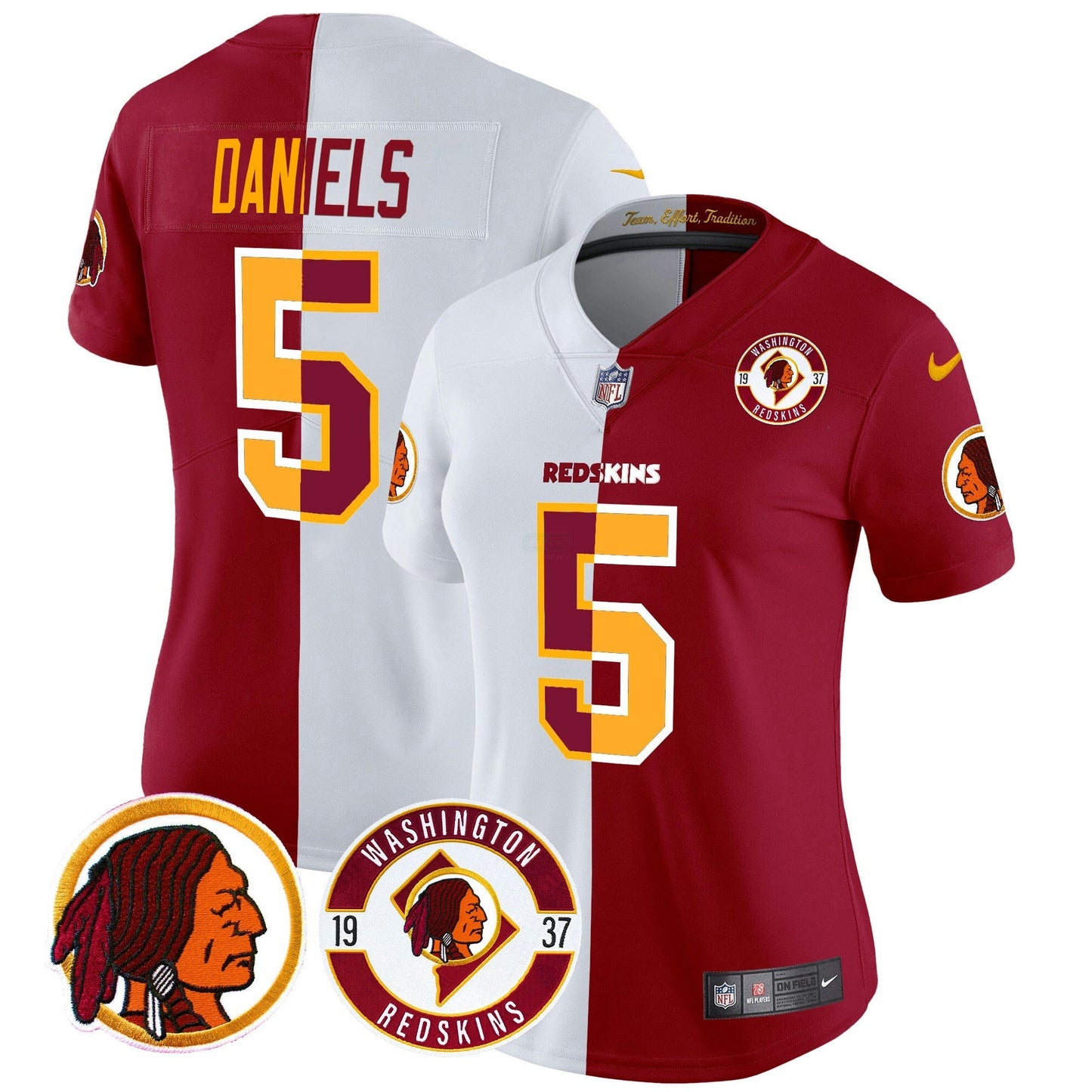 Camisa NFL Washington Commanders Women’s Washington Redskins 2024 Vapor Limited Jersey – Est. 1937 Patch
