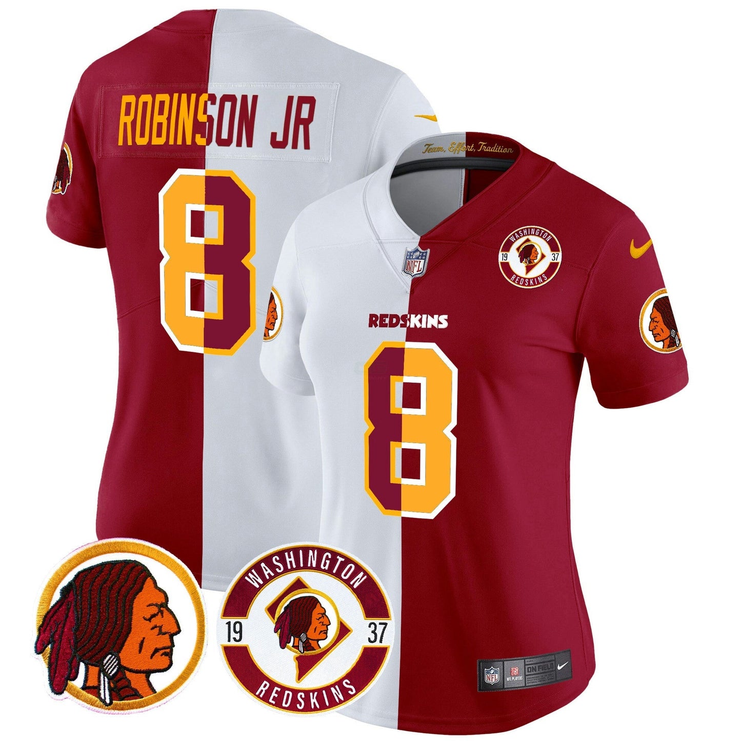 Camisa NFL Washington Commanders Women’s Washington Redskins 2024 Vapor Limited Jersey – Est. 1937 Patch