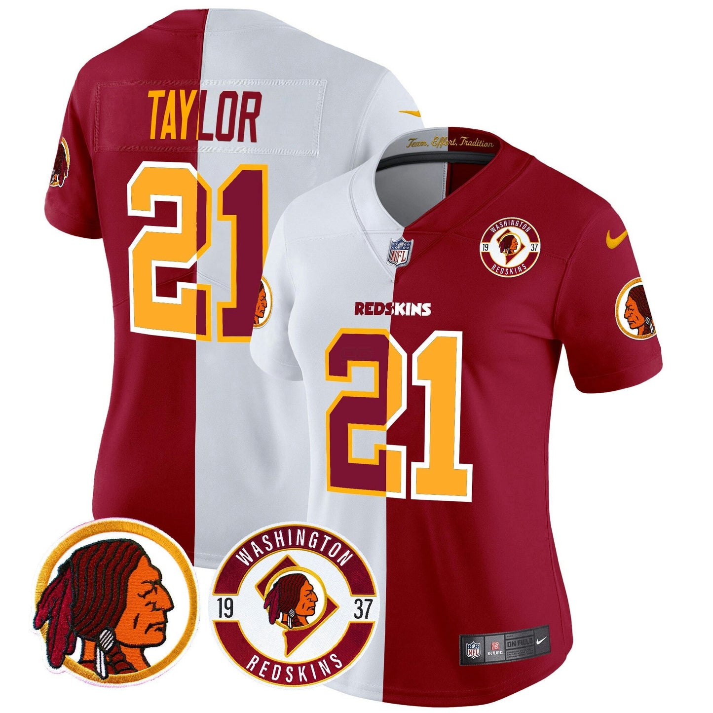 Camisa NFL Washington Commanders Women’s Washington Redskins 2024 Vapor Limited Jersey – Est. 1937 Patch