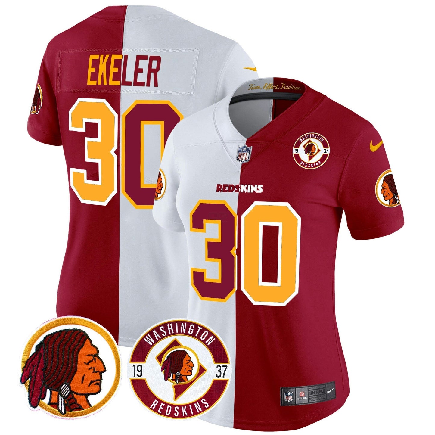 Camisa NFL Washington Commanders Women’s Washington Redskins 2024 Vapor Limited Jersey – Est. 1937 Patch