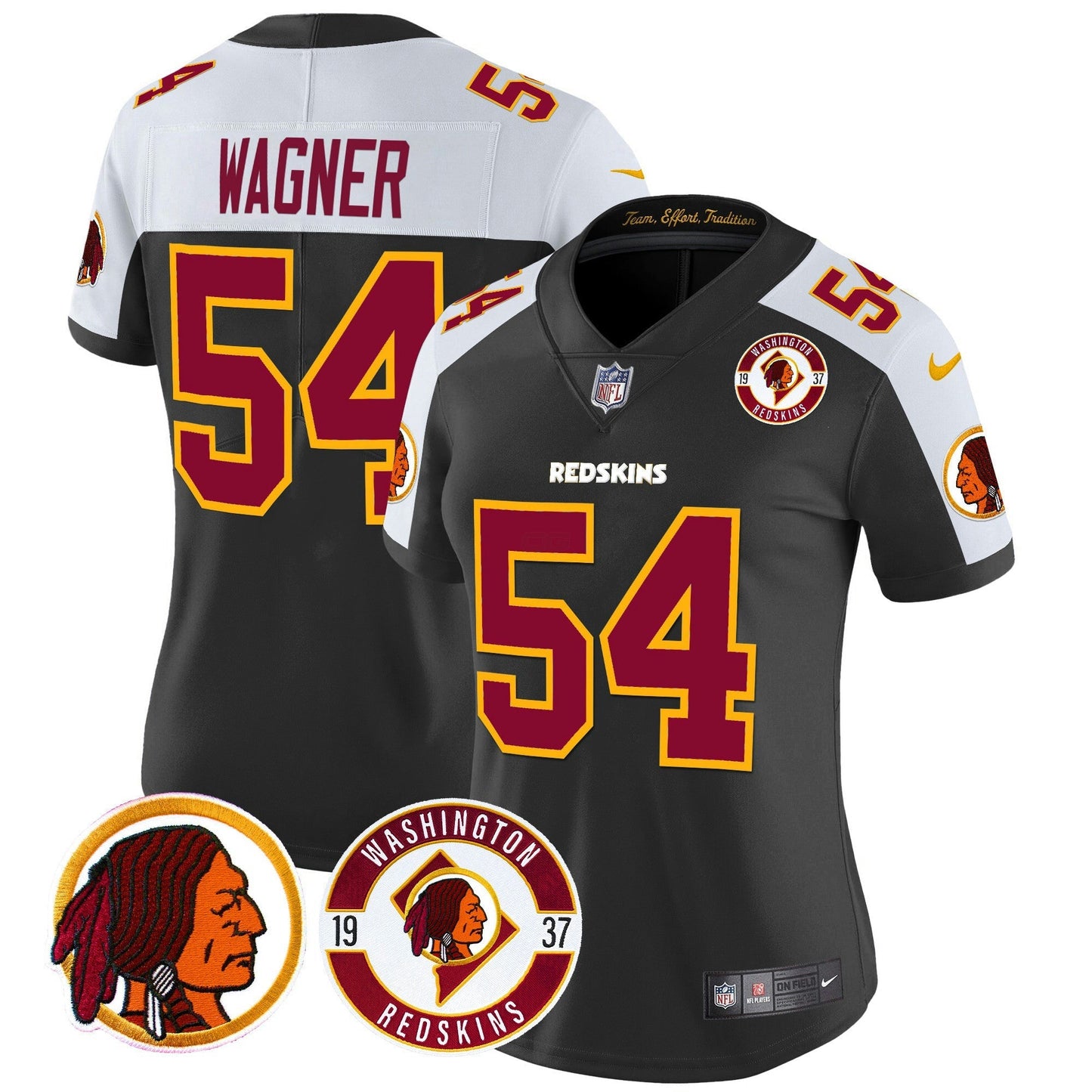 Camisa NFL Washington Commanders Women’s Washington Redskins 2024 Vapor Limited Jersey – Est. 1937 Patch
