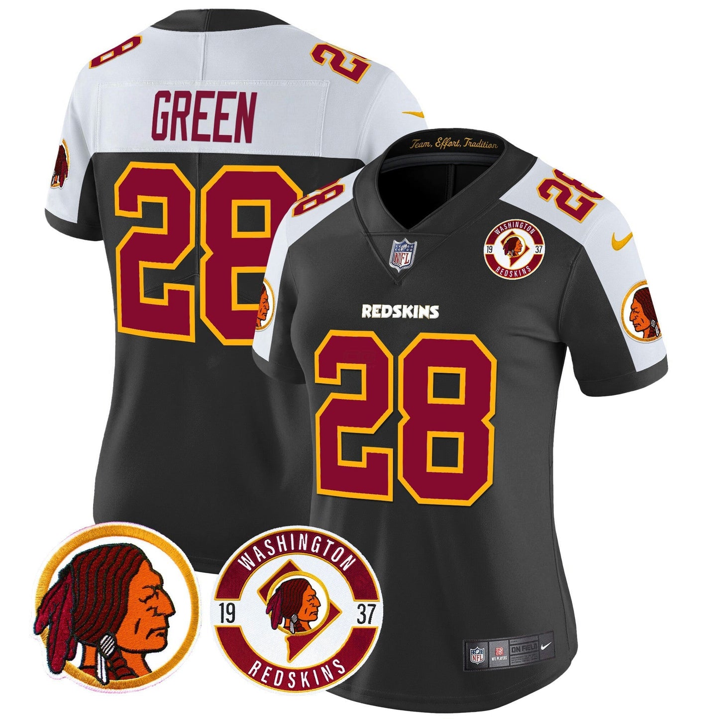 Camisa NFL Washington Commanders Women’s Washington Redskins 2024 Vapor Limited Jersey – Est. 1937 Patch