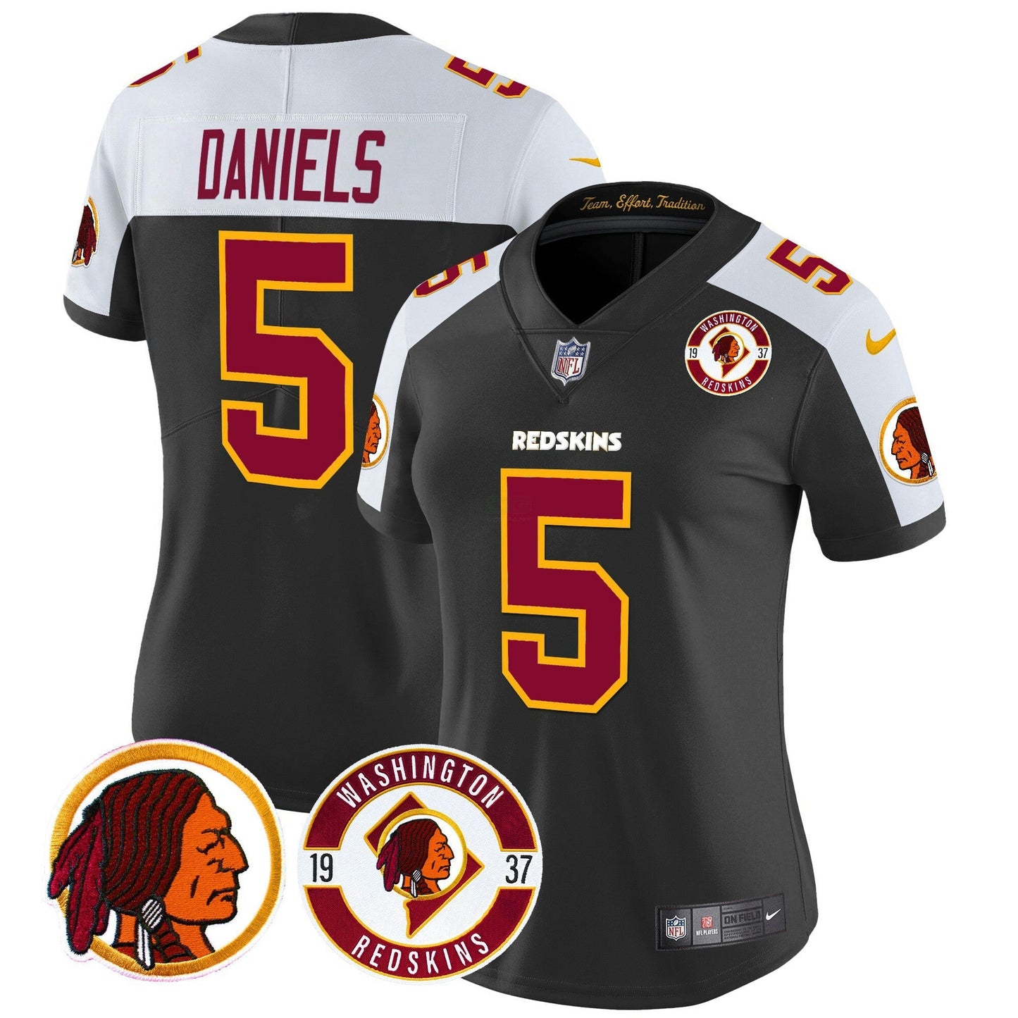 Camisa NFL Washington Commanders Women’s Washington Redskins 2024 Vapor Limited Jersey – Est. 1937 Patch