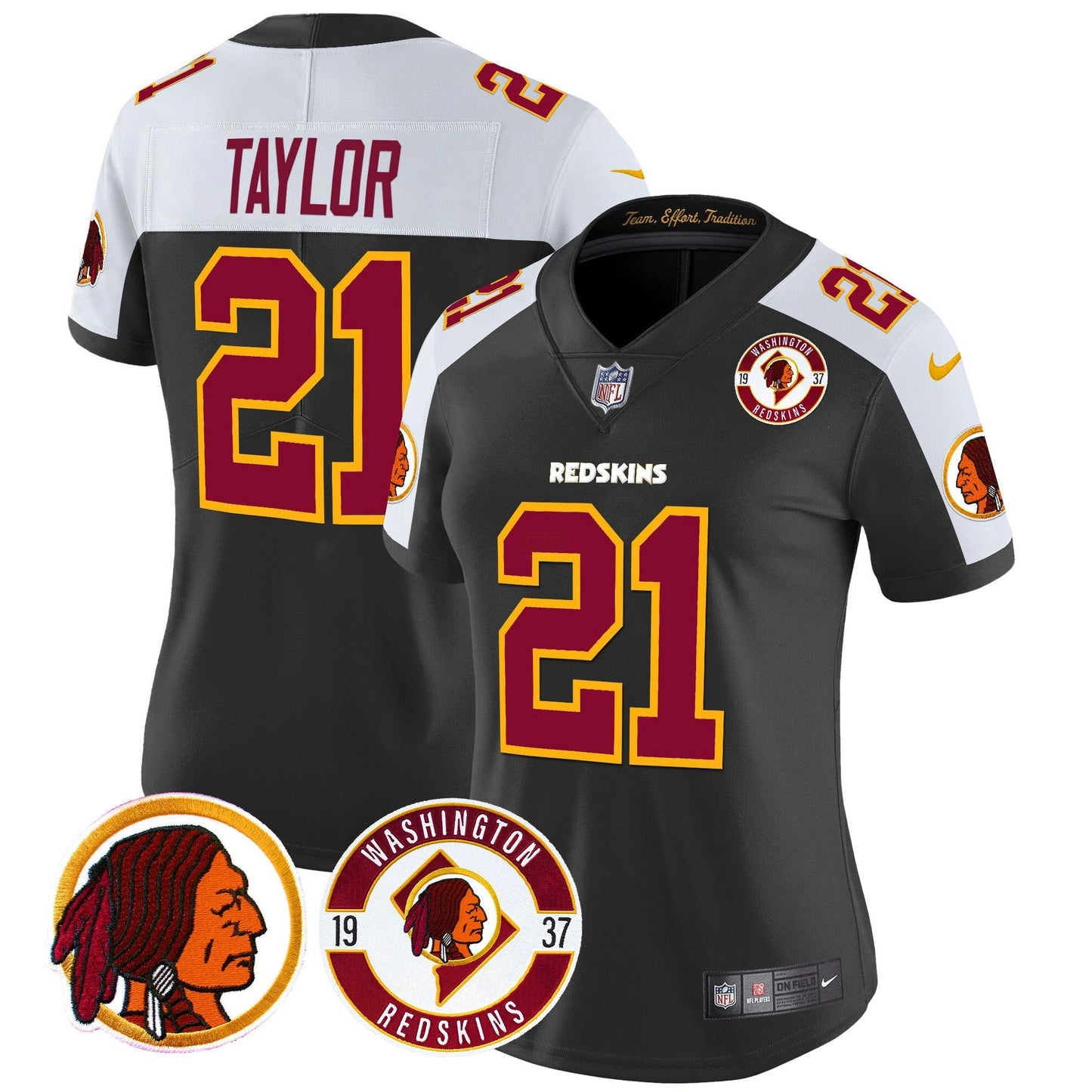 Camisa NFL Washington Commanders Women’s Washington Redskins 2024 Vapor Limited Jersey – Est. 1937 Patch