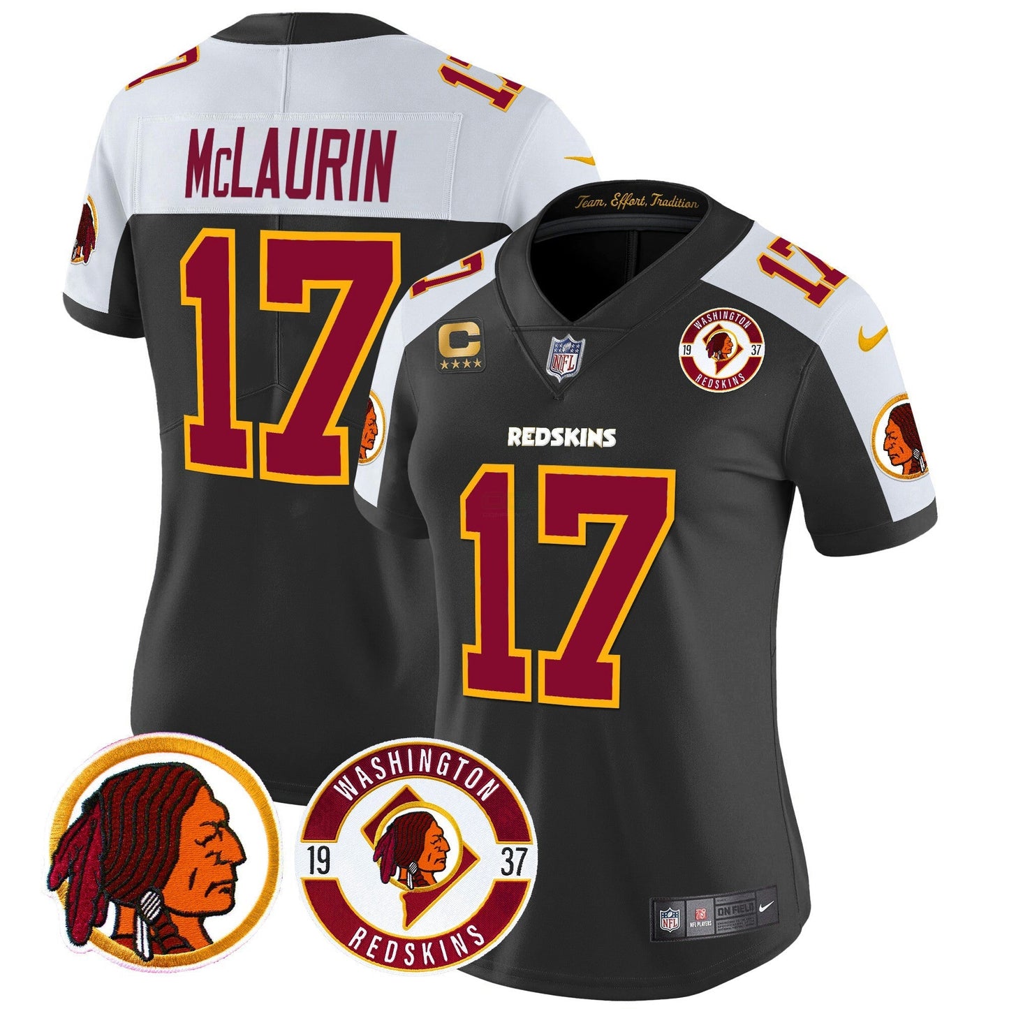 Camisa NFL Washington Commanders Women’s Washington Redskins 2024 Vapor Limited Jersey – Est. 1937 Patch