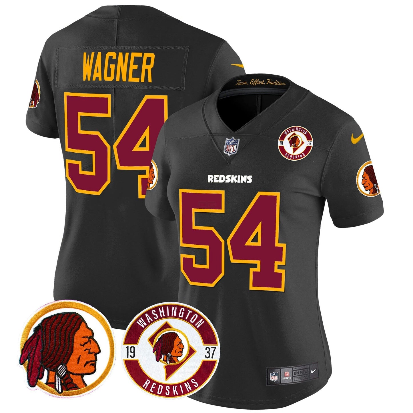 Camisa NFL Washington Commanders Women’s Washington Redskins 2024 Vapor Limited Jersey – Est. 1937 Patch