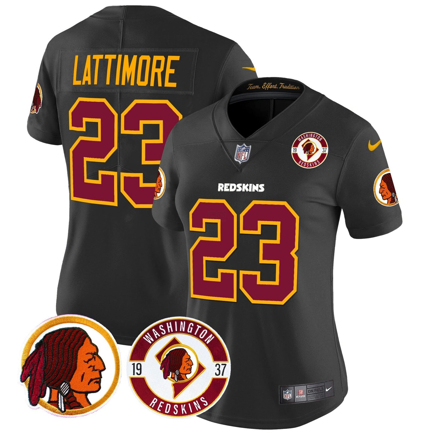 Camisa NFL Washington Commanders Women’s Washington Redskins 2024 Vapor Limited Jersey – Est. 1937 Patch