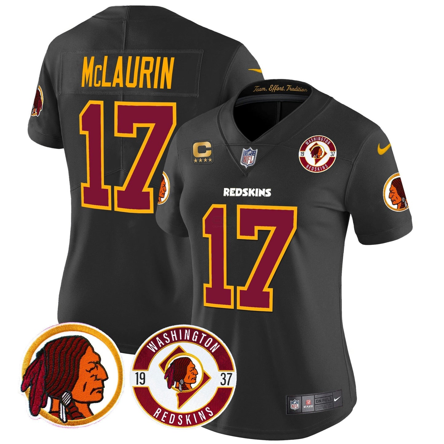 Camisa NFL Washington Commanders Women’s Washington Redskins 2024 Vapor Limited Jersey – Est. 1937 Patch