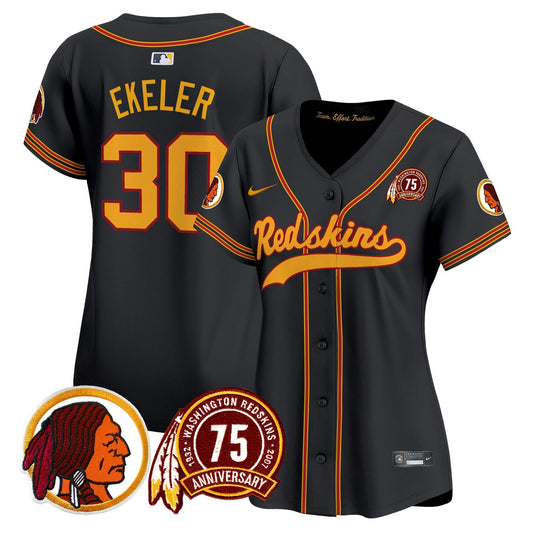 Camisa NFL Washington Commanders Women’s Washington Redskins 75th Patch Throwback Vapor Premier Limited Jersey