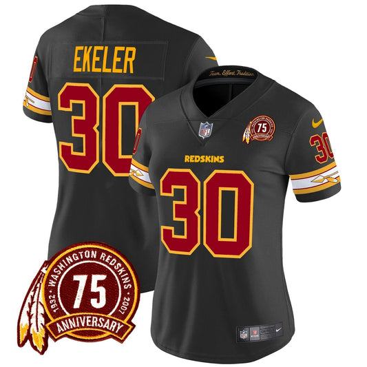 Camisa NFL Washington Commanders Women’s Washington Redskins 75th Patch Vapor Limited Jersey