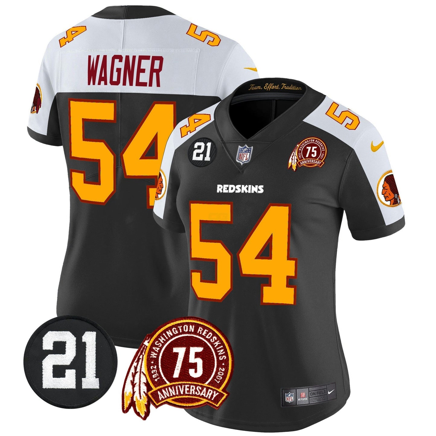 Camisa NFL Washington Commanders Women’s Washington Redskins 75th & Sean Taylor Patch Vapor Limited Jersey