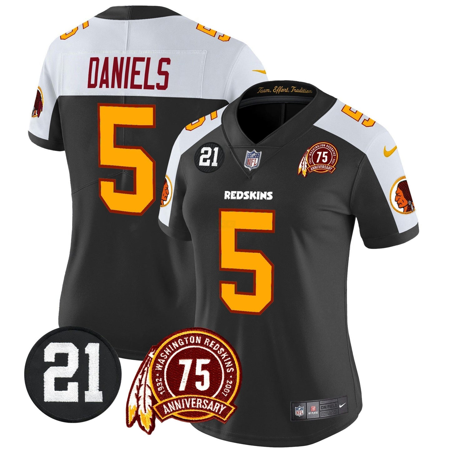 Camisa NFL Washington Commanders Women’s Washington Redskins 75th & Sean Taylor Patch Vapor Limited Jersey