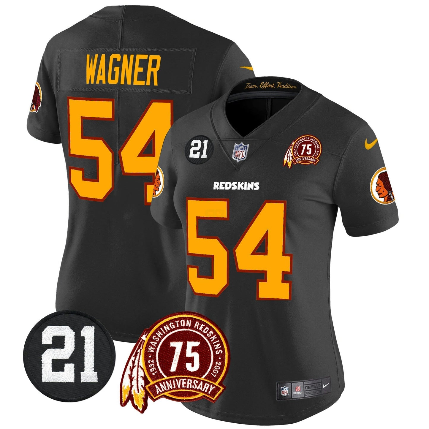 Camisa NFL Washington Commanders Women’s Washington Redskins 75th & Sean Taylor Patch Vapor Limited Jersey