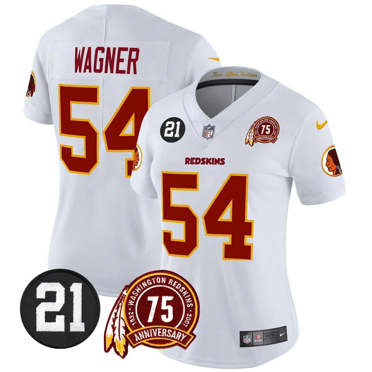 Camisa NFL Washington Commanders Women’s Washington Redskins 75th & Sean Taylor Patch Vapor Limited Jersey