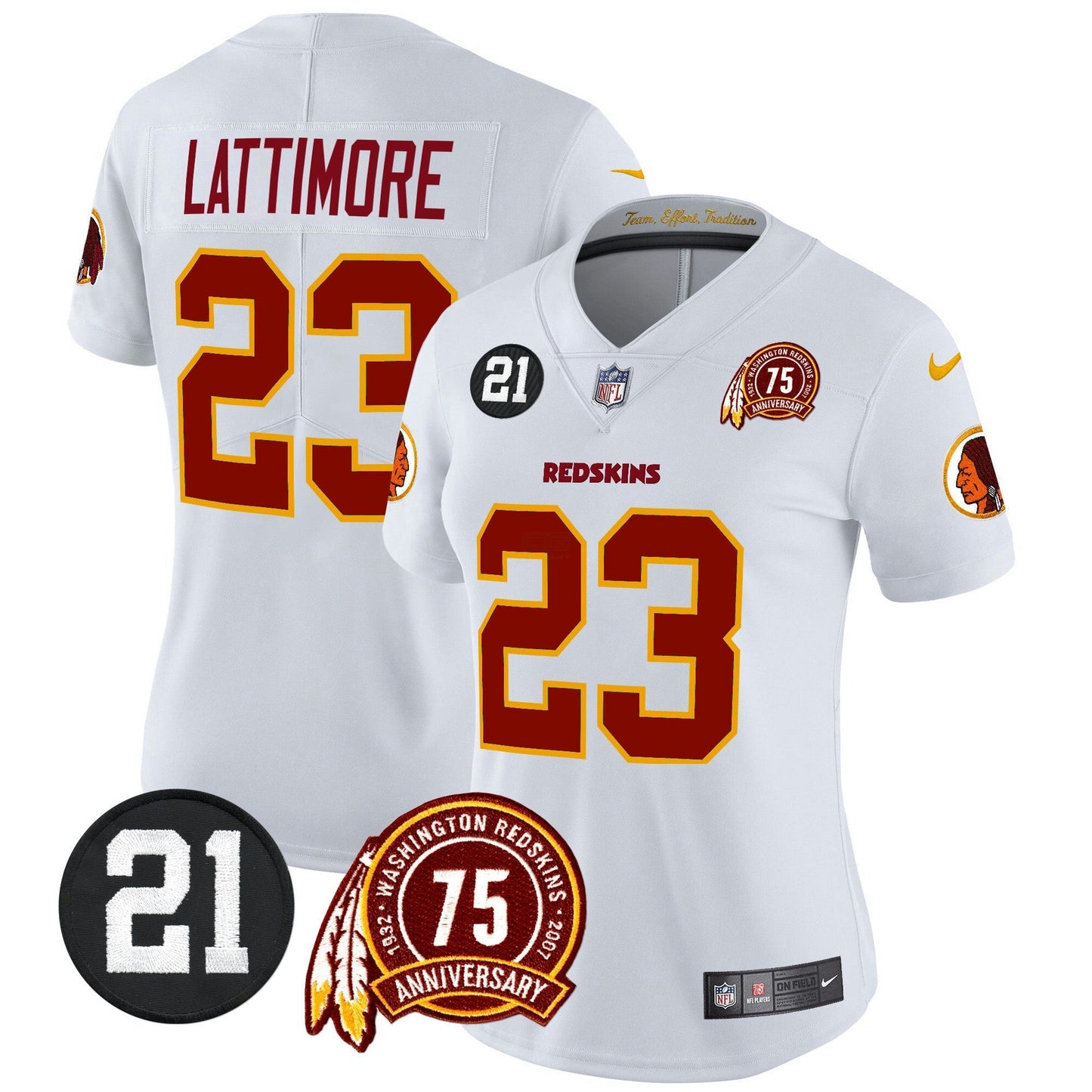 Camisa NFL Washington Commanders Women’s Washington Redskins 75th & Sean Taylor Patch Vapor Limited Jersey