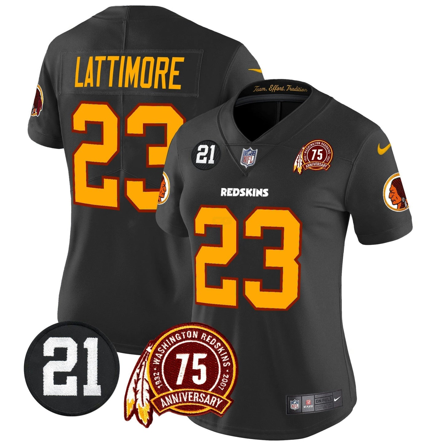 Camisa NFL Washington Commanders Women’s Washington Redskins 75th & Sean Taylor Patch Vapor Limited Jersey