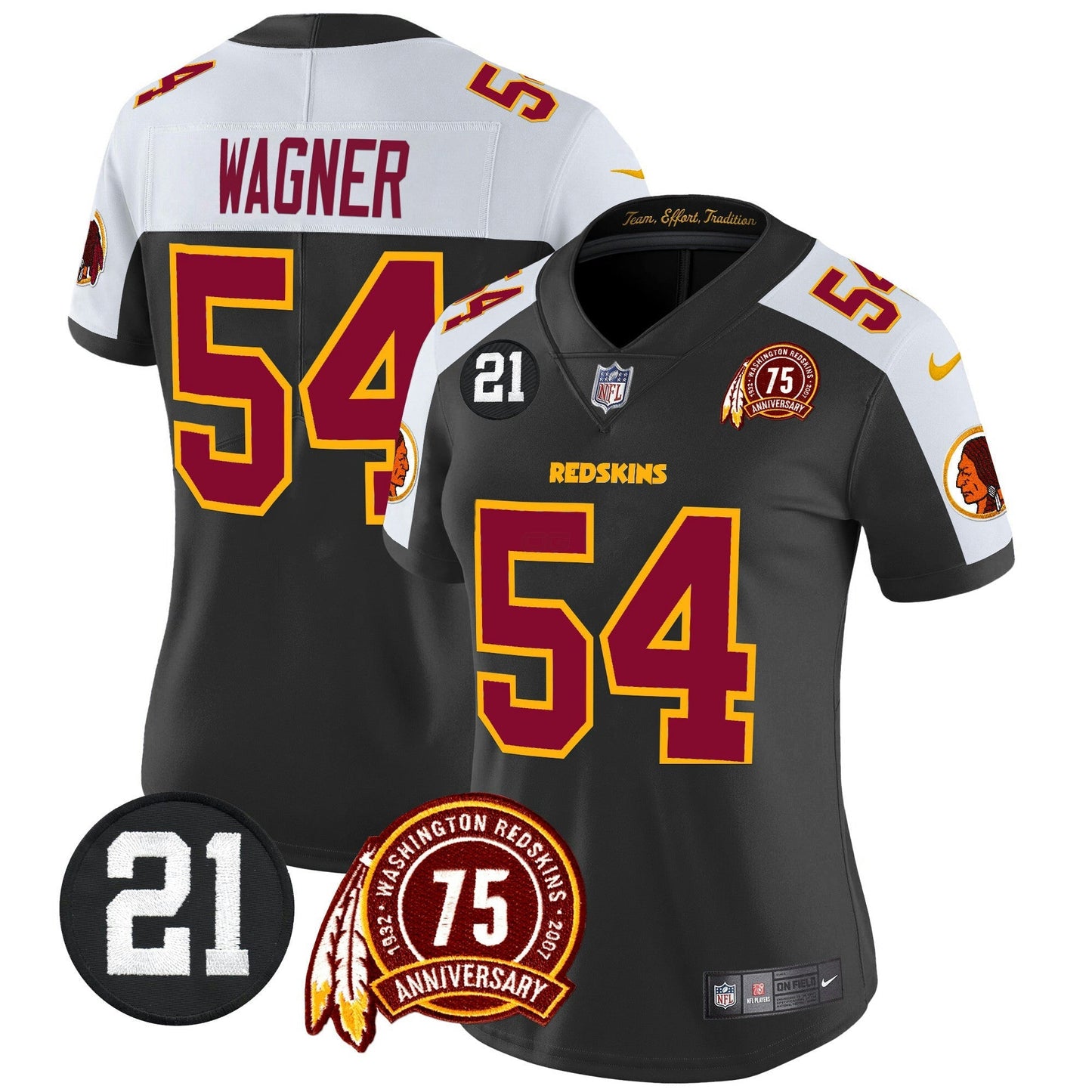 Camisa NFL Washington Commanders Women’s Washington Redskins 75th & Sean Taylor Patch Vapor Limited Jersey V2