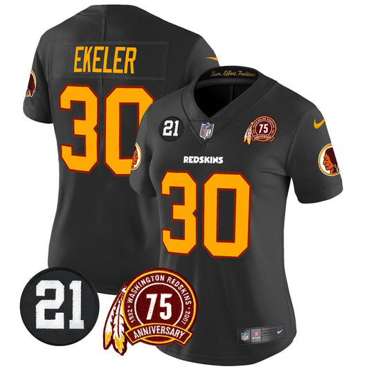 Camisa NFL Washington Commanders Women’s Washington Redskins 75th & Sean Taylor Patch Vapor Limited Jersey