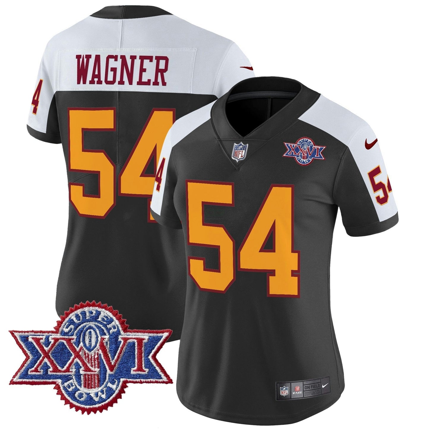 Camisa NFL Washington Commanders Women’s Washington Redskins Throwback 1992 Super Bowl XXVI Patch Vapor Limited Jersey